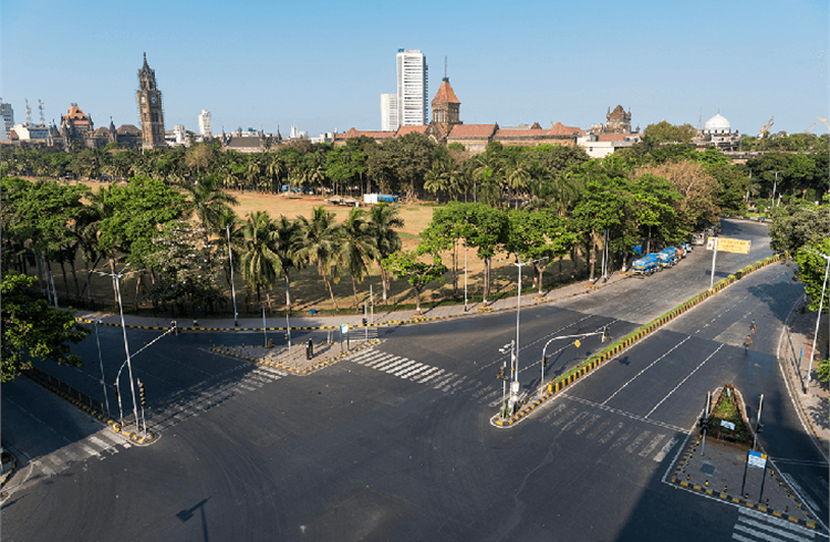 A deserted Mumbai. The iconic Oval maidan can be seen to the left. (Photo: LMC Automotive)