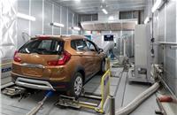 A vehicle test bed inside the powertrain laboratory enables comprehensive engine performance testing and helps validate components and vehicles as per specifications.