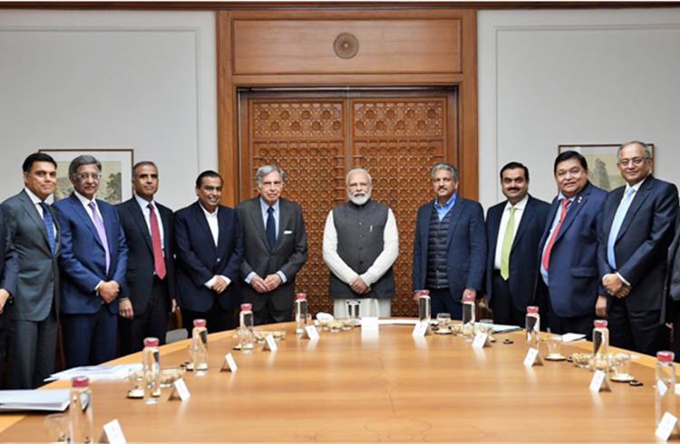 Captains of Indian industry with Prime Minister Narendra Modi. (Image: Nistula Hebbar/Twitter)