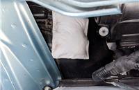 Generous use of sound deadening material as seen on the inside of the wheel-arch cladding to control NVH.