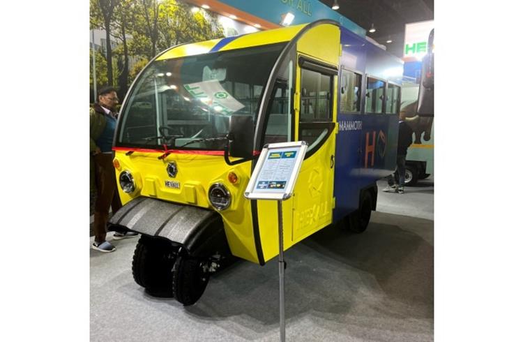 The company at the expo unveiled three variants of its cargo vehicle Mammoth — large, medium and small.