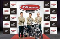 L-R: Yuichiro Ishii - Director, Sales & Marketing, HMSI; Atsushi Ogata, MD, President & CEO, HMSI and Yadvinder Singh Guleria, Director – Sales & Marketing, HMSI at the global unveiling of the H’ness-CB350.