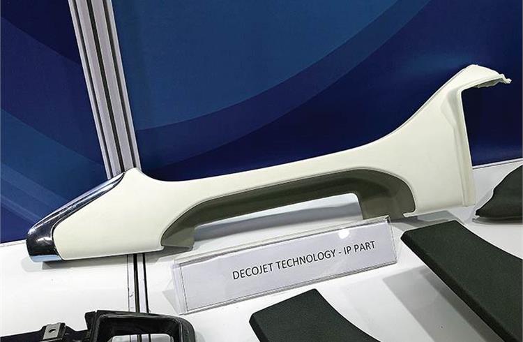 Decojet, a technology for improving haptics, used on decorative parts like dashboard and door child parts.
