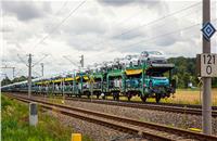 On average 38 long-distance and 157 local trains a day deliver materials to the plants - in total around 100,000 wagons a year. Meanwhile, around 90,000 wagons take approximately 900,000 vehicles from the plants to 40 interim storage facilities, distribution centres and ports. 