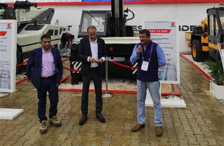 Escorts Construction unveils first Hybrid Pick-n-Carry Crane