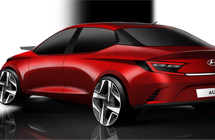Hyundai Aura: sketches released ahead of official unveil