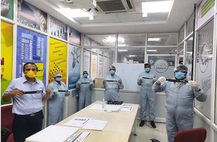 On April 12, the Nagpur plant joined other Mahindra plants in assembly operation of coronavirus-fighting face shields. (Pics: Sachin Tare/Twitter)