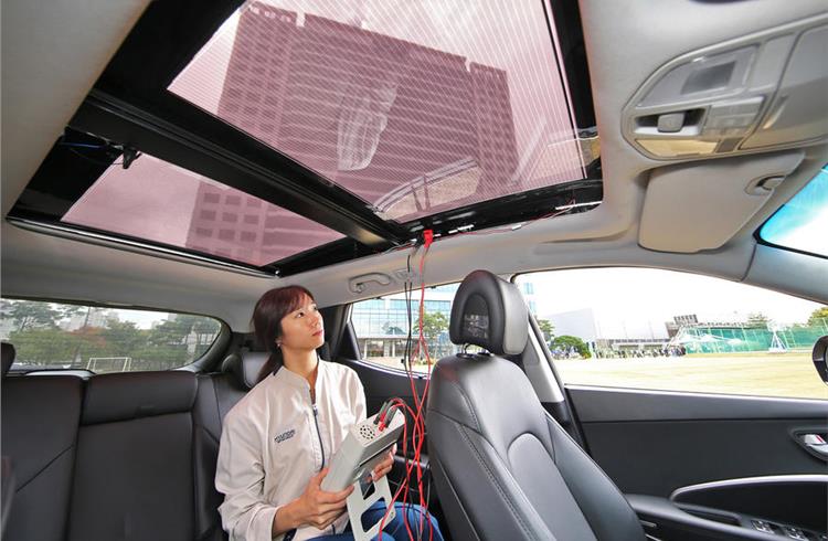 A semi-transparent version will allow solar charging on combustion engined vehicles