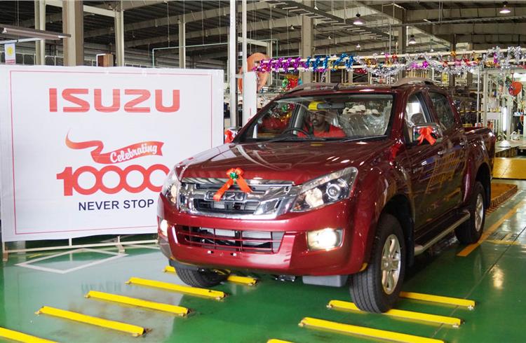 Isuzu Motors India's 10,000th vehicle rolls out from SriCity plant