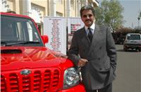 Anand Mahindra with the Scorpio that has proved to be a formidable brand