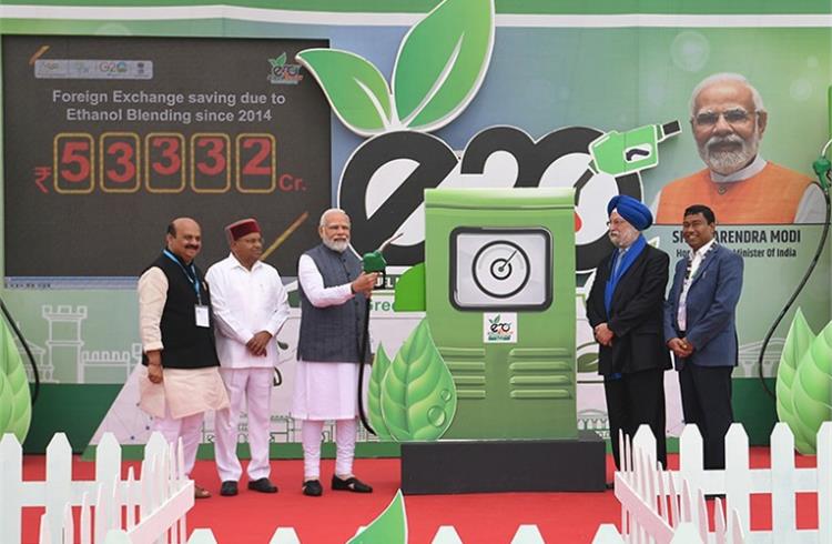 Prime Minister Modi launched E20 fuel at 84 retail outlets of oil marketing companies in 11 States/UTs