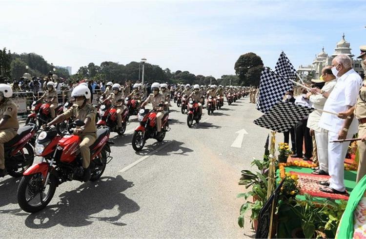 The flag-off ceremony for the motorcycles was done by  B S Yediyurappa, chief minister of Karnataka and Basavaraj Bommai, Home Minister of Karnataka from Vidhan Soudha in Bangalore, Karnataka.