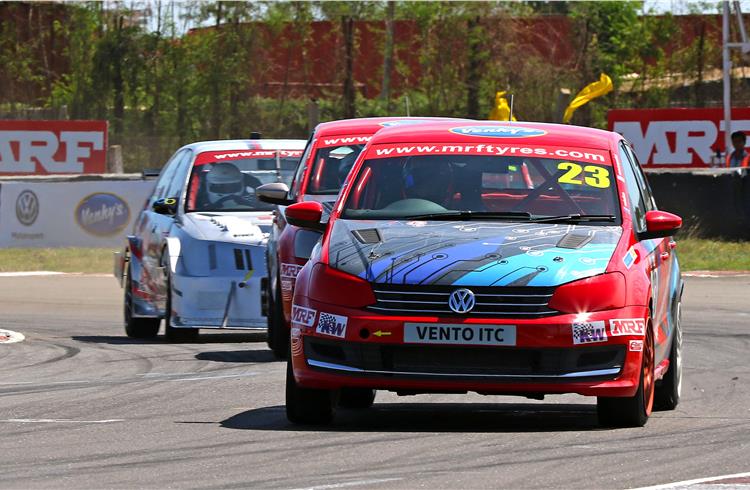 VW Motorsport’s Ishaan Dodhiwala from Hyderabad notched his maiden win in the Indian Touring Cars class at the MMRT on July 21.