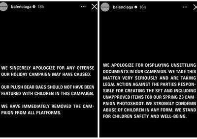 Balenciaga pulls campaign and apologises after backlash