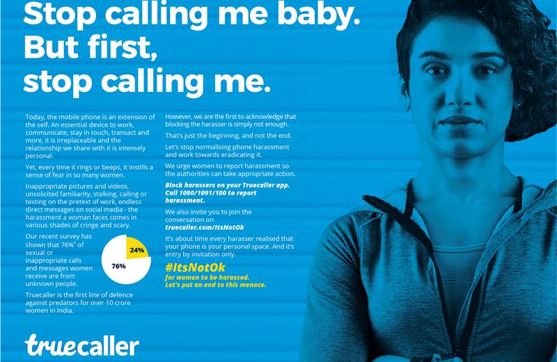 Truecaller's print and outdoor campaign takes on harassment against women