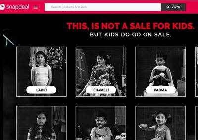 Snapdeal rolls out #KidsNotForSale in association with Save The Children