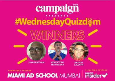 Jayakanthan R wins second edition of Campaign's #WednesdayQuizdom
