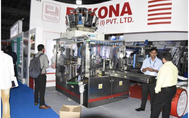 Pakona displayed its latest pick-fill-seal machine for small sachets