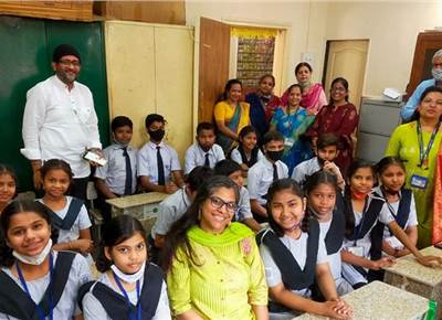 Mumbai school gets desks made of recycled cartons 