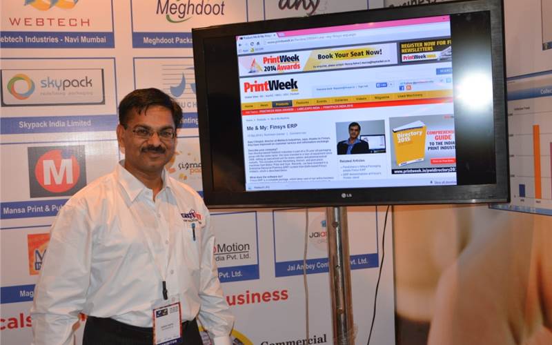 Sangeet Kumar Gupta, director, Finsys Infotech gave live demonstrations of its ERP solutions for packaging and corrugation segments segments.