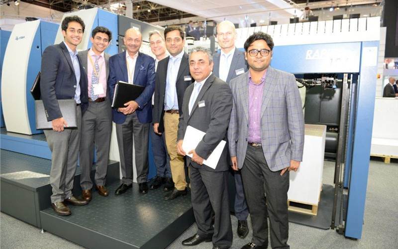 KBA’s Indian representative Indo Polygraph Mahcinery sold six machines at Drupa 2016. The packaging giant TCPL, which has put into service one KBA Rapida 106 press every year since 2012, has further consolidated its trust in KBA by sealing a big-ticket deal for three new KBA machines at the show. Of the three, a seven-colour plus double coater Rapida 106 combi UV press, which is planned for TCPL’s Silvassa unit, will be shipped in October 2016