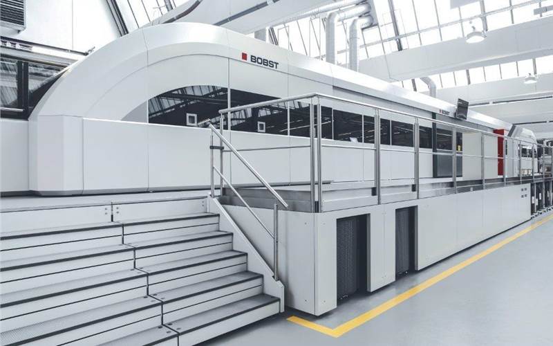 The Bobst digital printing press for corrugated applications uses Kodak Stream inkjet technology and aqueous based food compliant inks, to continuously deliver over 50 billion ink drops per second from its four CMYK print units. According to Bobst, the press can match a broad range of the Pantone gamut and print at speeds of up to 200 meters per minute. The press boasts of a resolution of 600 x 900 dpi, aided by its brand new patented vacuum belt sheet transport system. The press is a stack-to-stack solution ideal for integration into corrugated plants’ existing logistics systems. The pre-coating unit allows the press to print onto a wide range of corrugated substrates, giving the converter maximum flexibility in production