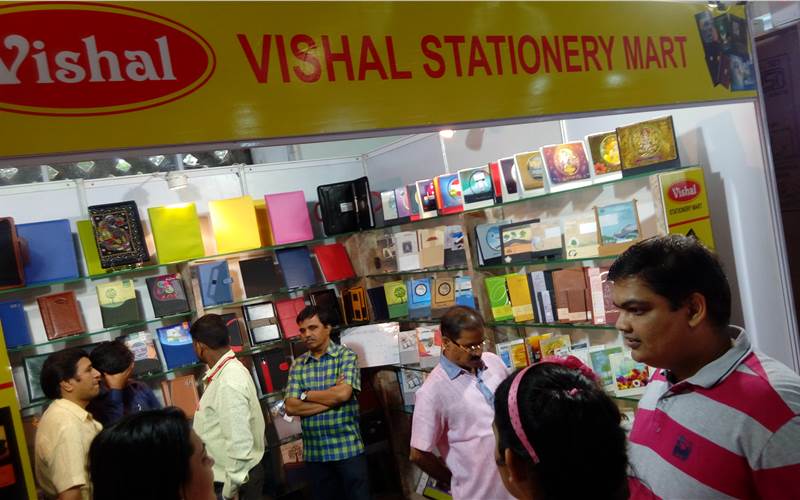 Vishal Stationery Mart with the samples of executive and theme diaries, desk calendars and organisers at the stall