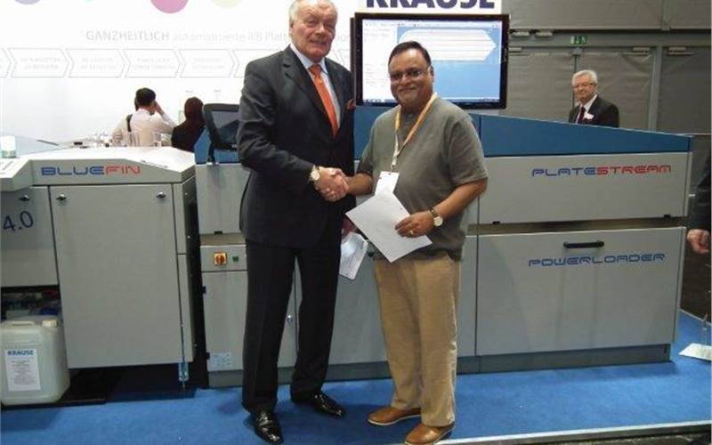 Mathrubhumi Printing & Publishing (MPP), which publishes one of the largest Malayalam language newspapers Mathrubhumi from Kerala, India, has signed for 20 Krause LS Performance 250 violet platesetters with BlueFin processors and Krause JetNet workflow at Drupa. This is the biggest single order in terms of number of machines for the manufacturer till date