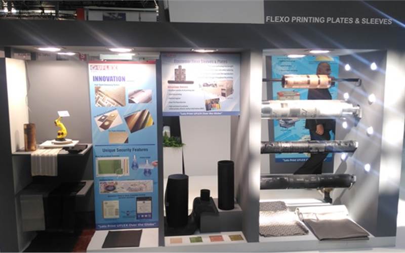 Uflex Elastomer flexo printing plates and sleeves showcased at Drupa 2016