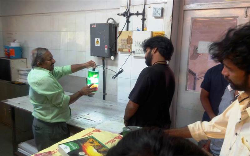 Rajgopal demonstrates a nine-colour lantern printed with a combination of screen and offset on PP substrate