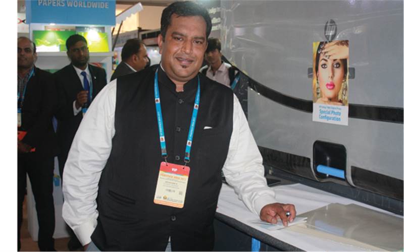 HP launched the photo version of its HP Indigo 7900 digital printing press. The new version uses special effect inks — fluorescent pink, invisible red, light black, light light black, light cyan and magenta and white. (in picture): A Appadurai, country manager for HP India