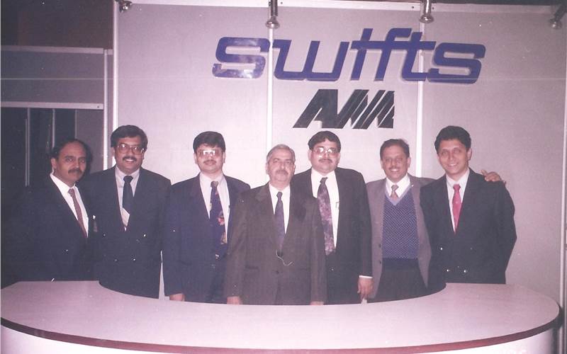 Swifts team at the PrintPack India in 1998. Swifts joined hands with AM Multigraphics USA in a bid to jointly manufacture the famous Multilith 1250 machines in India