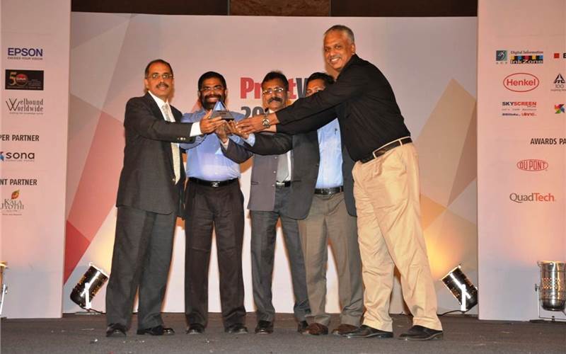 Welbound is the sponsor for Book Printer of the Year 2014 (Specialty) and Book Printer of the Year 2014 (Academic & Trade) categories. In the picture, P Sajith of Welbound presenting PrintWeek India Book Printer of the Year 2013 Award to Jak Printers. In 2013, Prodon Enterprises was the joint-winner for this category