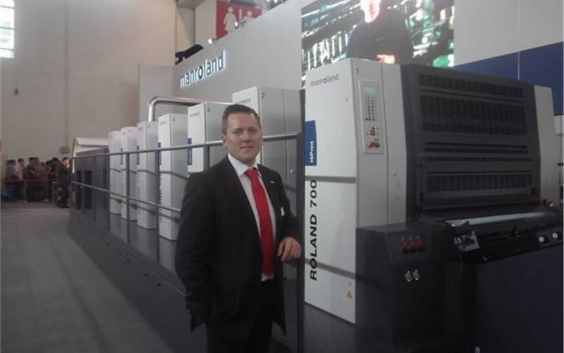Manroland highlighted the Roland 700 HiPrint six-colour plus coater with live demonstrations. Sascha Ehrenberg, sales manager, Manroland Sheetfed, said, &#8220;The combination machine enables the user to cater to conventional as well as UV jobs&#8221;