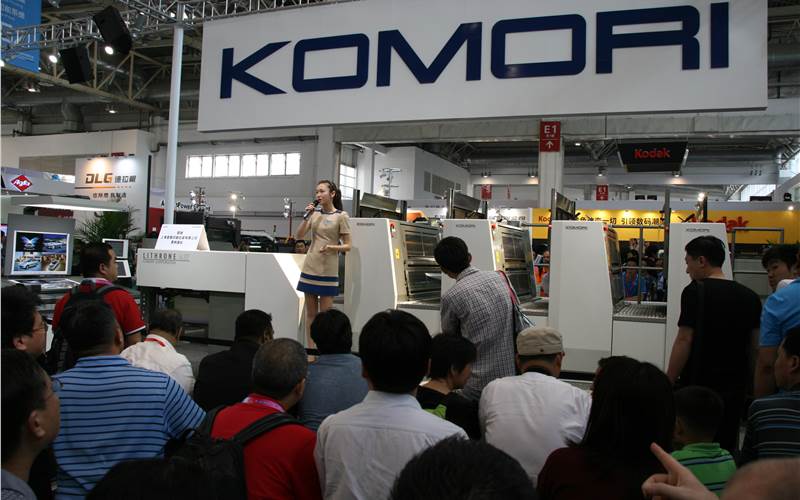 Komori booked more than 120 offset printing machines at the show out of which six machines will be commissioned to India. Themed as &#8216;Komori OnDemand&#8217;, the company's stall hosted demonstrations of its presses
