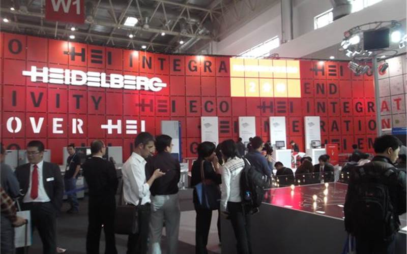 The highlights of Heidelberg's stand were  high productivity through lean production processes, coating and special effects in packaging printing, web-to-print, and green printing