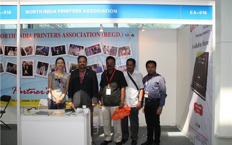 The North India Printers' Association's stand at the show. According to Kamal Chopra (second from left), president, NIPA, there were more than 2,000 visitors from India