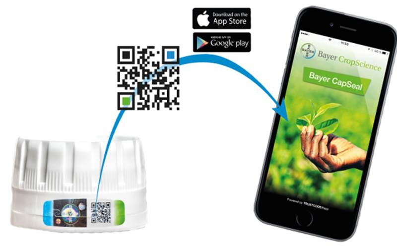 The Bayer CapSeal is a cap seal with visual security features and a QR code