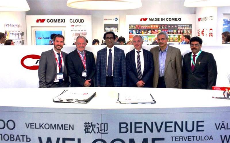 Ashok Chaturvedi, chairman and managing director, Uflex, with Comexi representatives