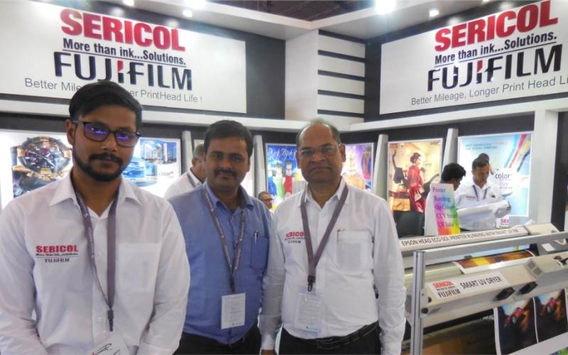 (l-r) Baibhav Nath, Manish Pandey and Dr Jivan Bonde of Fujifilm Sericol at Media Expo