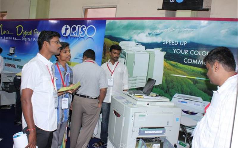Riso showcased the CZ 180 a digital master printer and MZ 870 a two-colour printing machine - at one of the busiest stalls at the show