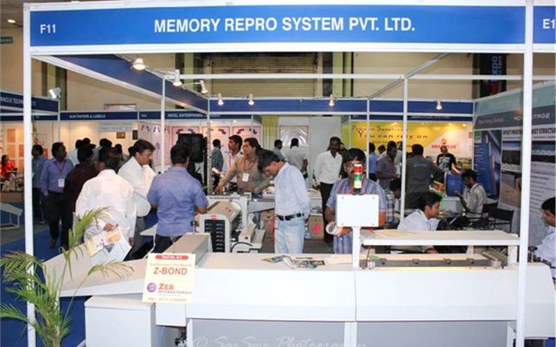 Case-making, book binding and board knurling machine were displayed at Memory Repro System's stall. Apart from the machines, Chennai-based Press-Sense showcased consumables at the stall