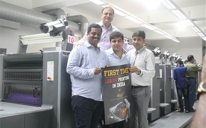 The LED UV demonstration at Shree Maruthi Printers in August 2015
