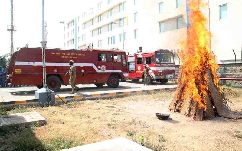 The Hindu arranged fire safety mock drills conducted by the District Fire Service department