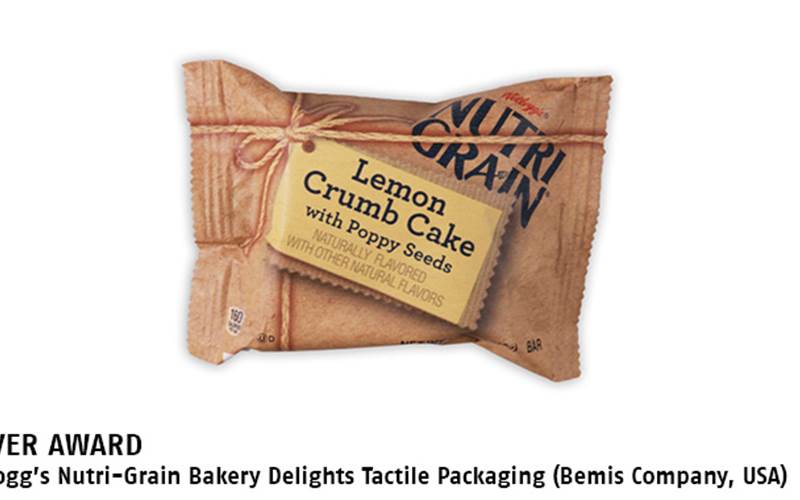 Bemis has earned a Silver Award in the DuPont Awards for Packaging Innovation for their work on Kellogg’s® Nutri-Grain® Bakery Delights Tactile Packaging.  Kellogg’s® Nutri-Grain® Bakery Delights package features textured film to represent a bakery treat that looks like its wrapped in kraft paper and twine. To uniquely capture the attention of millennial shoppers, the package is designed to look like paper, feel like paper, and even crinkle and crunch like paper. The thin-gauge flow wrap film is a highly practical, responsible alternative to paper laminates, extending the breakfast cake’s shelf life and appeal, while meeting brand owners’ need for packaging speed, hermetic seals and product protection