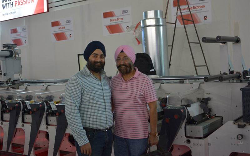 The father-son duo of Weldon Celloplast (C-30), Harveer and Pawandeep Sahni, against the new Omet iFlex, to be shown for the very first time in India