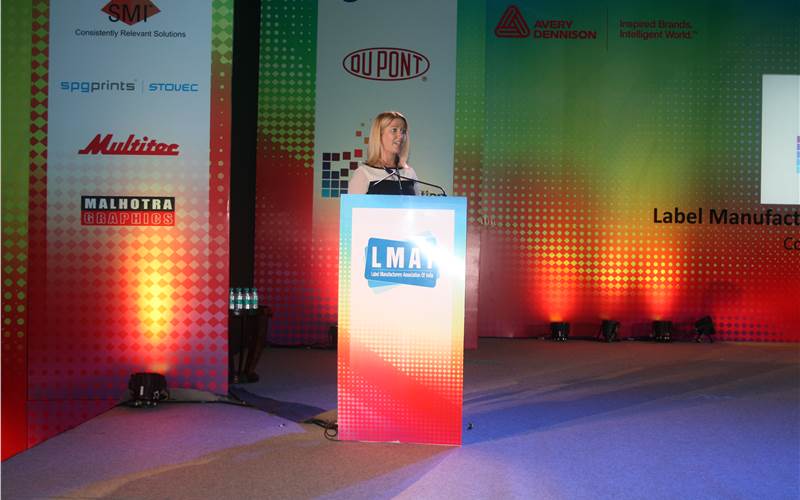 Lisa Milburn, managing director of LabelExpo Global Series presenting the features of LabelExpo Europe 2013