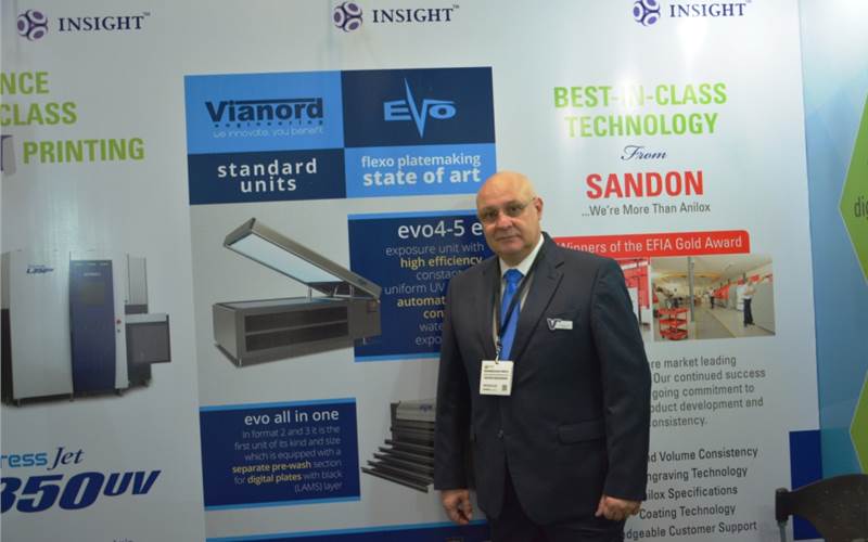 Massimiliano Merlo, global director, marketing and sales, Vianord Engineering at Labelexpo India 2016