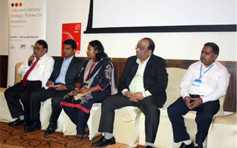 (l-r) Dasgupta, Patil, Roy, Manoj Mehta and Parrakadan at the Indo German Conference