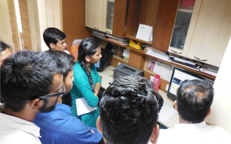 Santosh Hirve, client servicing manager at Indigo press, explained  to the students, the nitty gritty of pre-press work involved for printing of magazines, which they majorly cater to